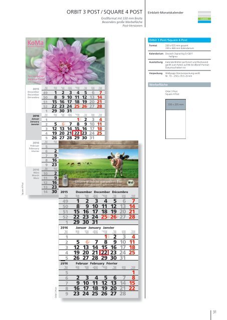 Mette Medienservice Werbekalender 2015