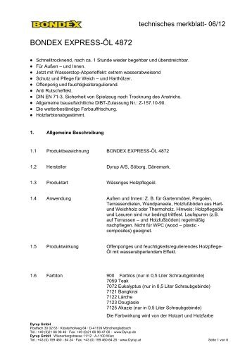 Technisches Merkblatt - FarbenWelt Wimmer