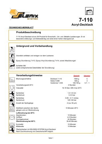 7-110 Acryl-Decklack - M2-Handelsgesellschaft mbH