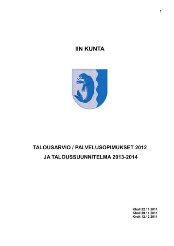 Iin kunnan talousarvio/palvelusopimukset 2012 - Iin kunta