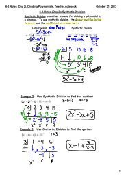 6-3 Notes (Day 2), Dividing Polynomials, Teacher.notebook