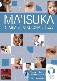 O MeA e tAtAU OnA e IlOA - Australian Diabetes Council