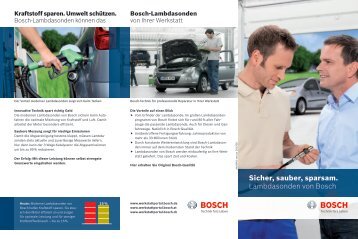 Sicher, Sauber, Sparsam (PDF | 0,8 MB) - Bosch Lambdasonde