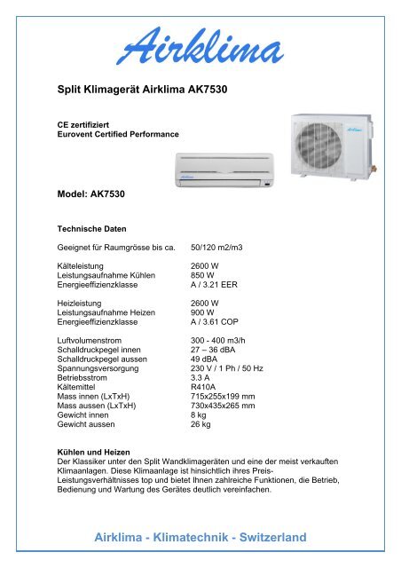 Datenblatt - airklima.ch