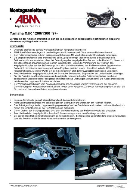 Yamaha XJR 1200/1300 ´97- - Spiegler