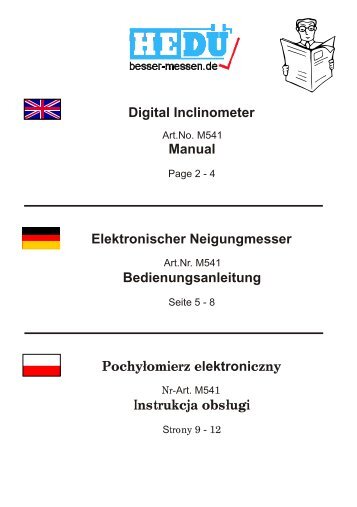Digital Inclinometer Manual Elektronischer Neigungmesser ...