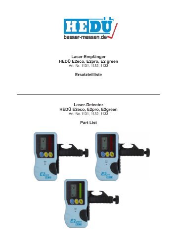 Laser-Empfänger HEDÜ E2eco, E2pro, E2 green ... - Hedue