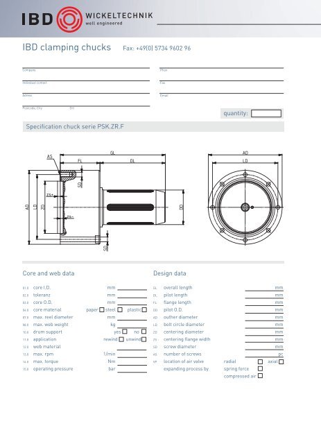 Pneumatische Expansionsspannwellen Pneumatic expanding shaft