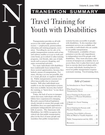 Travel Training Summary - nichcy