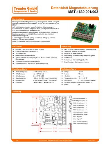 Datenblatt Magnetsteuerung MST-1630.001/002