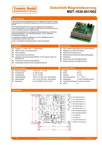 Datenblatt Magnetsteuerung MST-1630.001/002 - Tremba GmbH