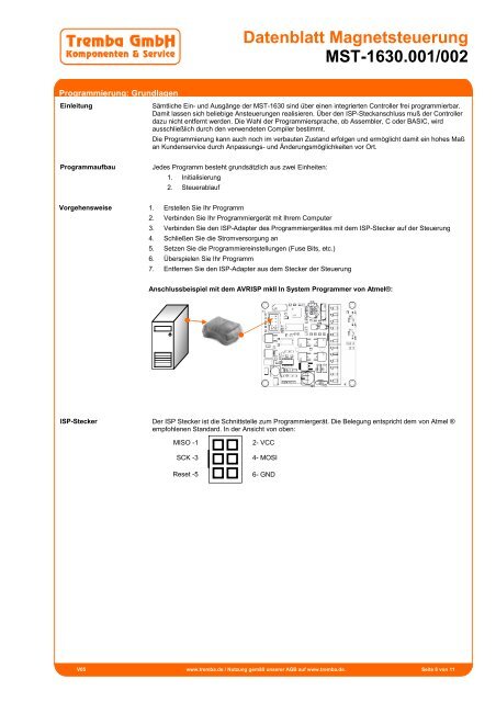 Datenblatt Magnetsteuerung MST-1630.001/002 - Tremba GmbH