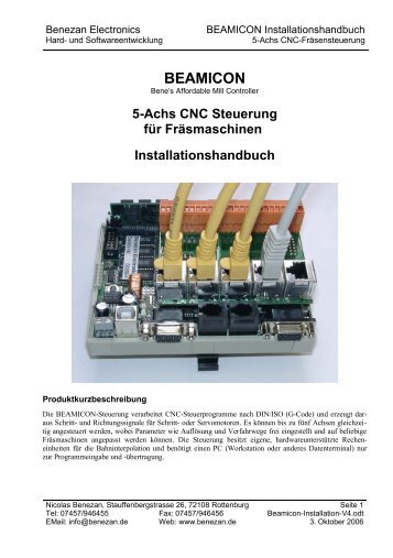 Installationshandbuch fÃ¼r BEAMICON V4 - Benezan Electronics