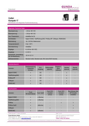 Datenblatt - GUNDA Electronic GmbH