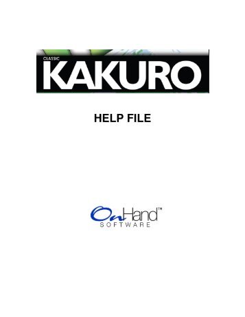 Classic Kakuro Instructions - On Hand Software