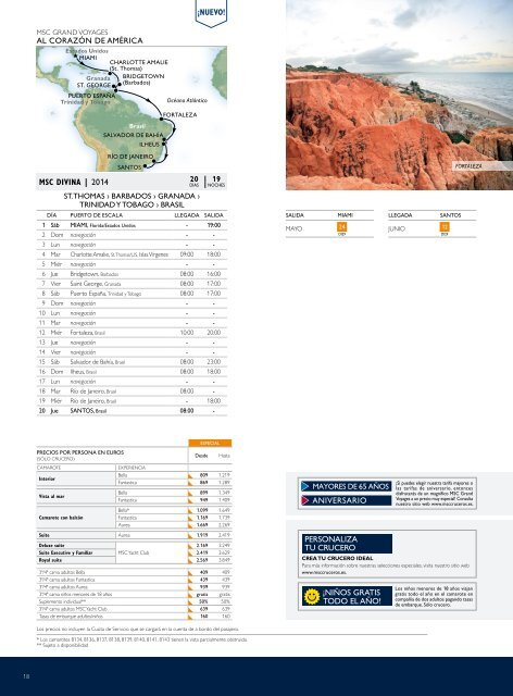 CatÃ¡logo - MSC Cruceros
