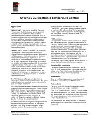 A419ABG-3C Electronic Temperature Control Installation Instructions