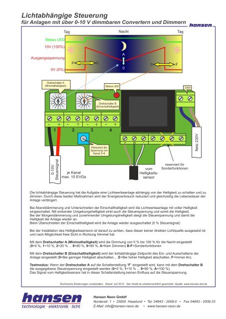 LichtabhÃ¤ngige Steuerung - Hansen