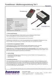 Funkdimmer - Bedienungsanleitung Teil 1 - Hansen-LED