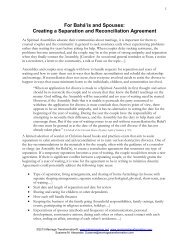 Creating a Separation and Reconciliation Agreement - Baha'i Faith ...