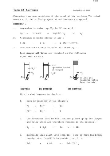 Topic 12 : Corrosion - Iandalgleish.co.uk