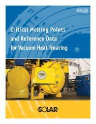 critical melting Points and reference Data for Vacuum Heat Treating