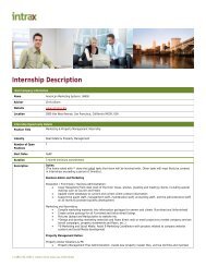 Internship Description - Intrax
