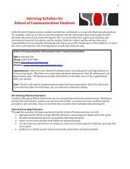 Advising Syllabus for School of Communication Students