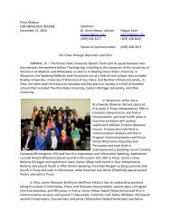 Press Release FOR IMMEDIATE RELEASE CONTACT - School of ...