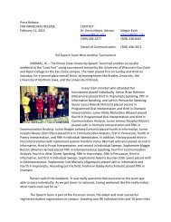 Press Release FOR IMMEDIATE RELEASE CONTACT - School of ...