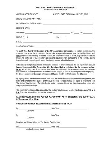 Norris, Co-Brokers Agreement - Auction Way