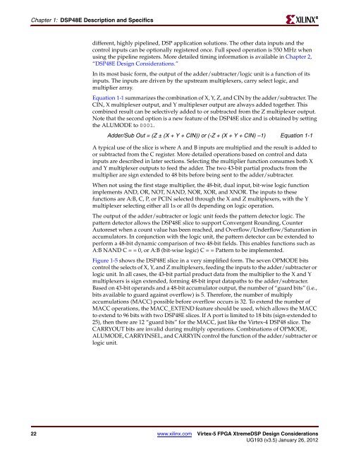 Virtex-5 FPGA XtremeDSP Design Considerations User Guide - Xilinx