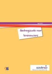 Gedragscode voor leveranciers - Sodexo