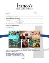 Rental Application Form - Franco's Athletic Club