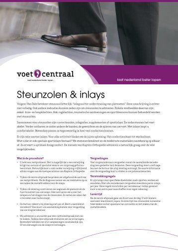 Steunzolen & inlays - Kaptein Orthopedie