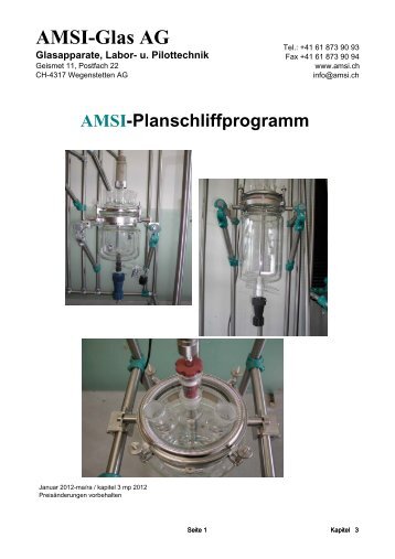 Kapitel 3 Planschliff-Programm - AMSI Glas AG, Glasapparate, Labor