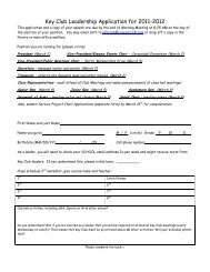 Key Club Information Sheet - Ravenscroft School WWW2 Server