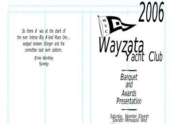 2006 Banquet Book - Wayzata Yacht Club