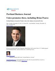 Unico promotes three, including Brian Pearce - Unico Properties