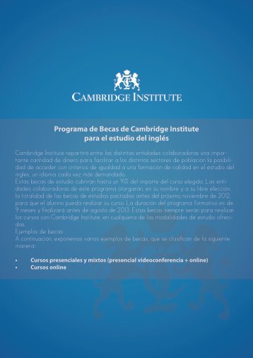 Programa de Becas de Cambridge Institute para el estudio ... - Alares