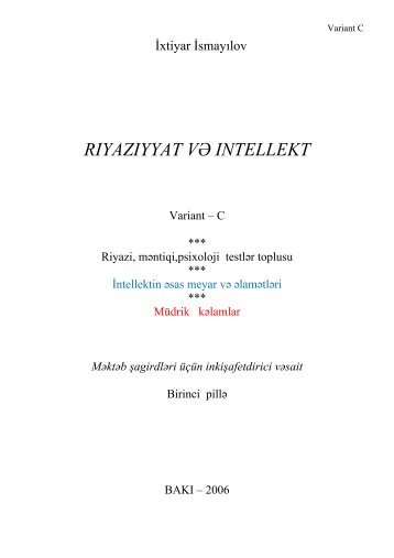 RIYAZIYYAT VƏ INTELLEKT