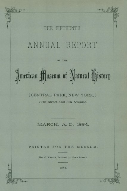 1884-1885 - American Museum of Natural History