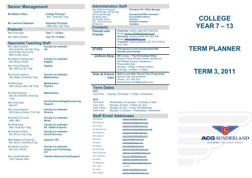 college year 7 â 13 term planner term 3, 2011 - The Academic ...