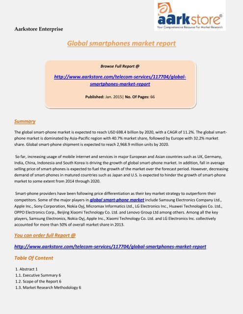 Global Smartphone Market Report - Aarkstore.com