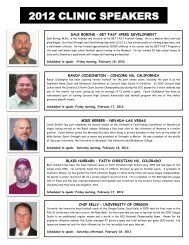 2012 CLINIC SPEAKERS - Nike Coach of the Year Clinic