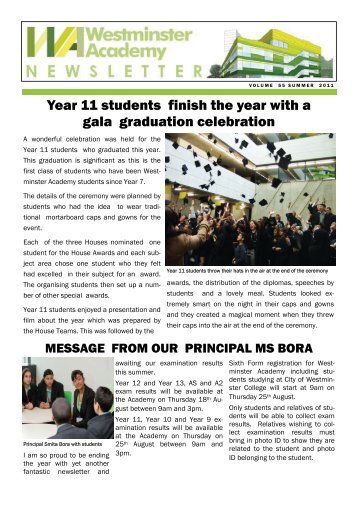 Summer2011Issue - Westminster Academy