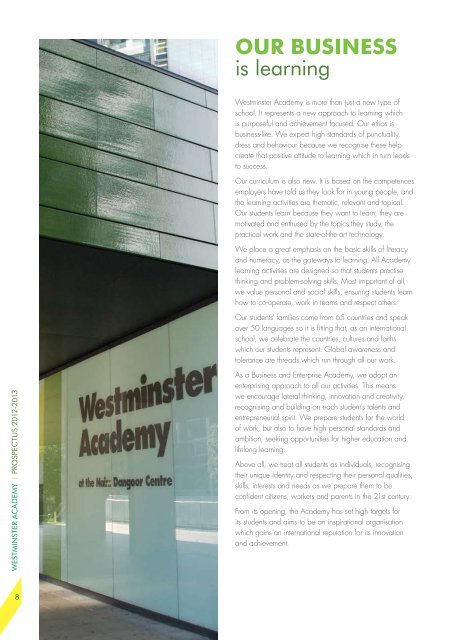 PROSPECTUS 2012-2013 - Westminster Academy