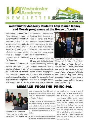 June2011Issue - Westminster Academy