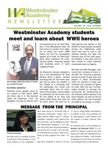 October 2010 Issue - Westminster Academy