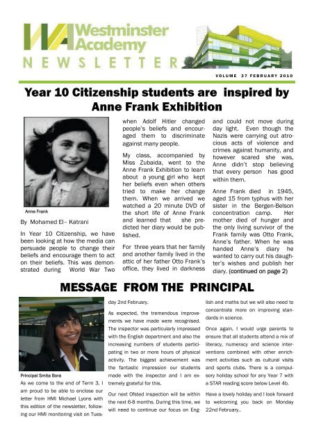 February 2010 Issue - Westminster Academy